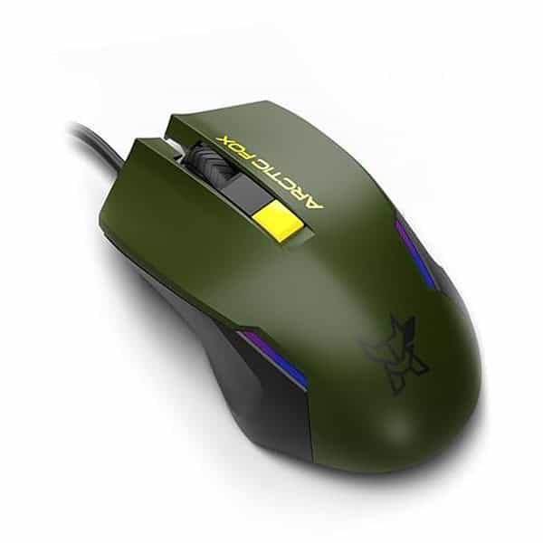 Arctic Fox Wired USB Gaming Mouse DPI Upto 3600 Forest Olive - LXINDIA.COM