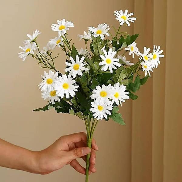 Art Street Artificial Flower Bunch Daisy Fake Flower White b - LXINDIA.COM