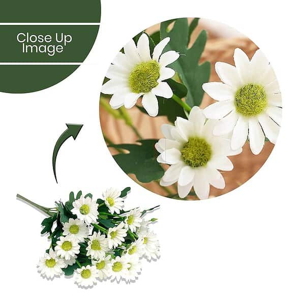 Art Street Artificial Flower Bunch Daisy Fake Flower White c - LXINDIA.COM