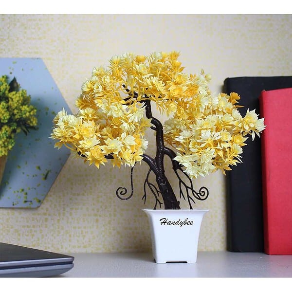 Artificial Potted Tree for Home Showcase Yellow b - LXINDIA.COM