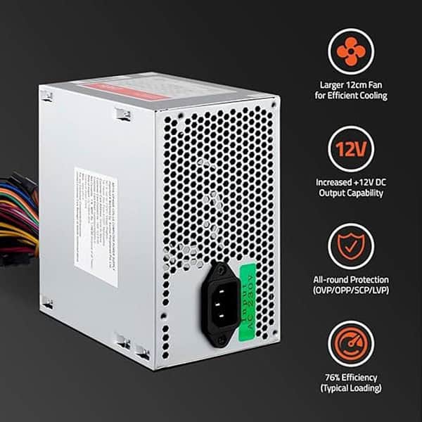 Artis VIP 400R12 Plus 400W SMPS Power Supply Unit with Lager12cm Fan Silver 1 - LXINDIA.COM