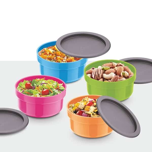 Asian Plastic Airtight Round Storage Containers Set Of 4 A - LXINDIA.COM