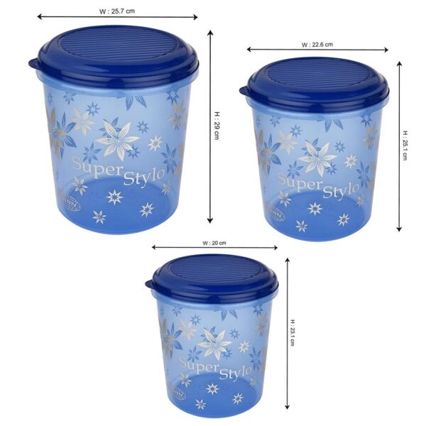 Asian Plastic Airtight Round Storage Containers Set of 3 B - LXINDIA.COM