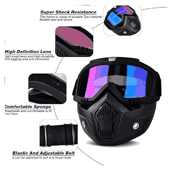 BELOXY Goggle Mask With Adjustable Strap Soft Foam Padded Detachable1 - LXINDIA.COM