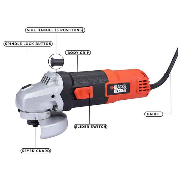 BLACK DECKER G720R IN 820 Watts 4 inch Angle Grinder2 - LXINDIA.COM