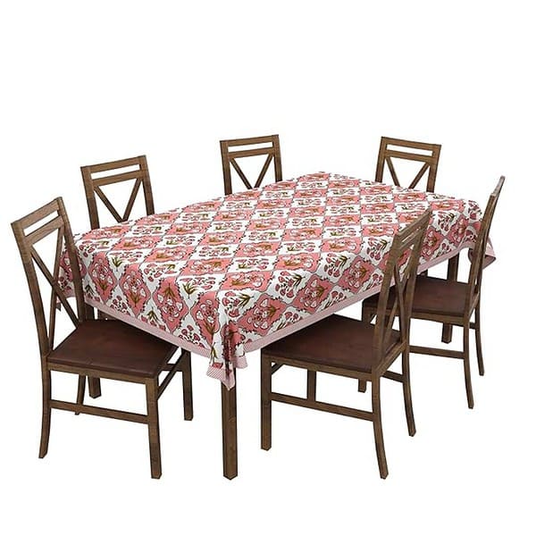 BLOCKS OF INDIA Batik Printed Cotton Rectangular Table Cloth for 6 Seater - LXINDIA.COM