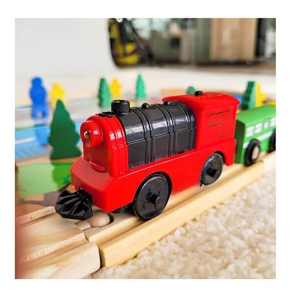 BLiSS HUES Electric Train Wooden Tracks Set Vehicles Toys 45 PCS 1 - LXINDIA.COM