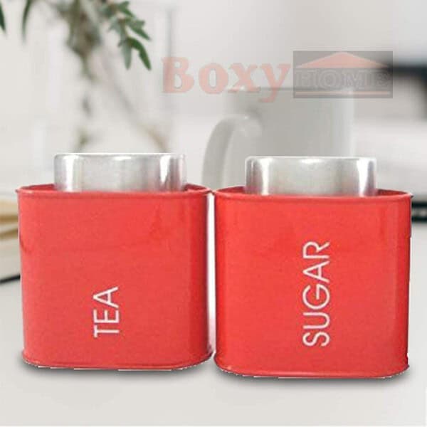 BOXY Mild Steel Triangle shaped Canister Set of 2 A - LXINDIA.COM