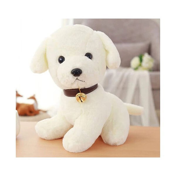 Babique Dog Sitting Plush Soft Toy White - LXINDIA.COM