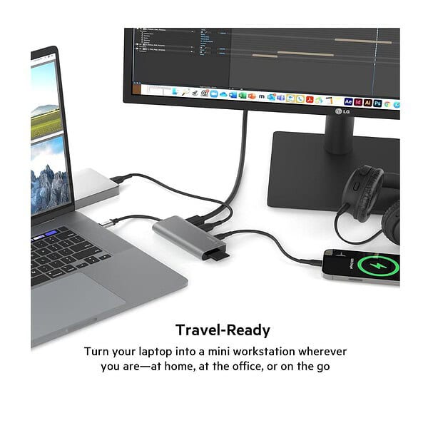 Belkin USB C Hub 5 in 1 MultiPort Adapter Dock with 4K 3 - LXINDIA.COM