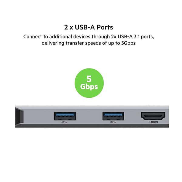 Belkin USB C Hub 5 in 1 Multiport Adapter Dock 2 - LXINDIA.COM