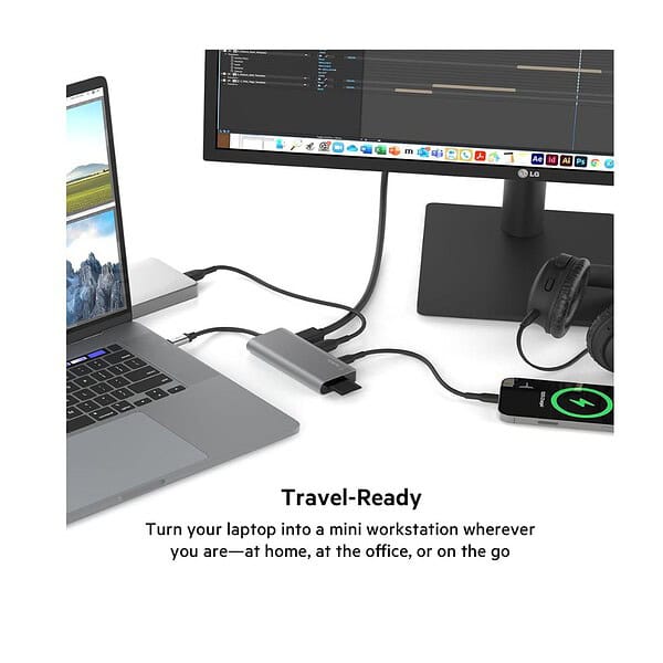 Belkin USB C Hub 5 in 1 Multiport Adapter Dock 3 - LXINDIA.COM