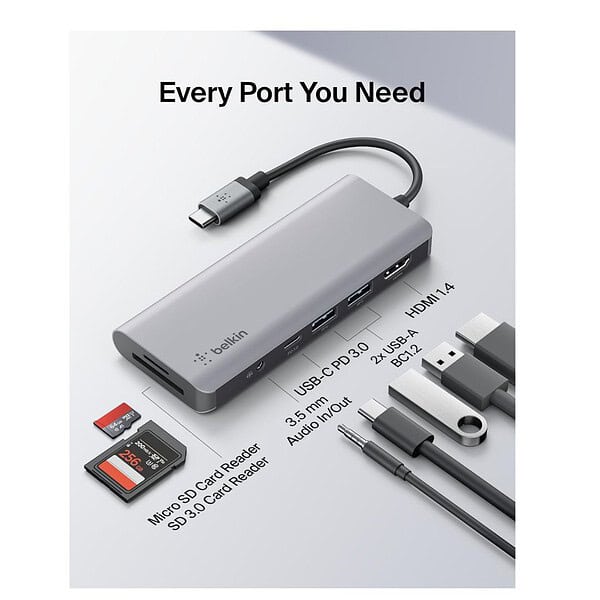 Belkin USB C Hub 7 in 1 MultiPort Adapter Dock 100W 2 - LXINDIA.COM