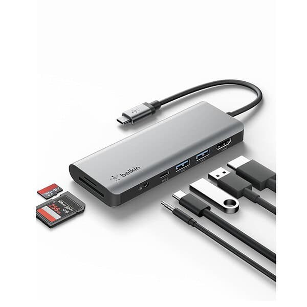 Belkin USB C Hub 7 in 1 MultiPort Adapter Dock 100W - LXINDIA.COM