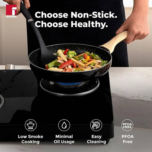 Bergner Bellini Plus Aura 5 Layer Non Stick 26 cm Frypan - LXINDIA.COM