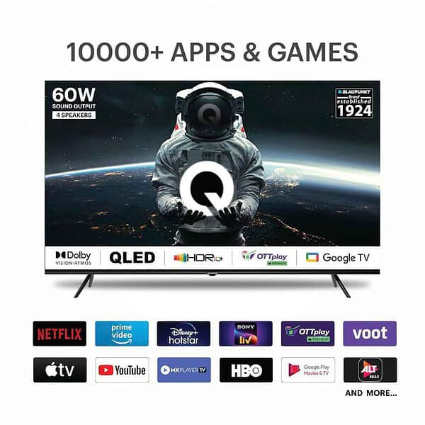 Blaupunkt 189 cm 75 inches QLED Google TV 75QD70403 - LXINDIA.COM