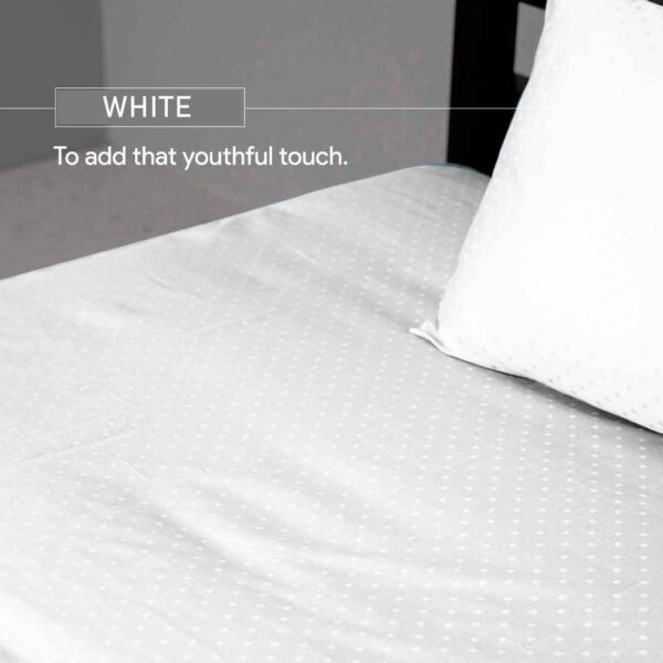 Blue Dahlia Cotton Sateen Weave Bedsheet Single Swiss Dot White1 - LXINDIA.COM