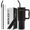 Boldfit Tumbler Bottle Water Bottle with Lid and Straw 1.2 Black C - LXINDIA.COM