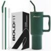 Boldfit Tumbler Bottle Water Bottle with Lid and Straw 1.2 Green AQ - LXINDIA.COM