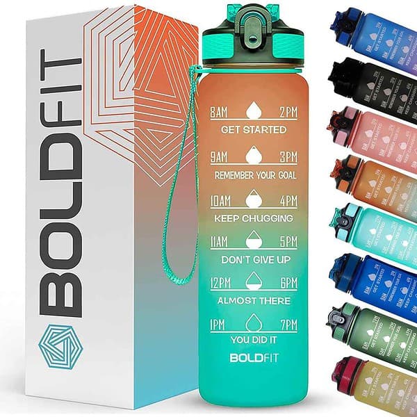 Boldfit Water Bottles 1 Litre Sipper Ombre Green Orange - LXINDIA.COM