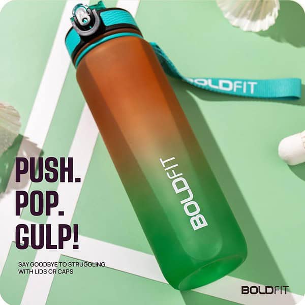 Boldfit Water Bottles 1 Litre Sipper Ombre Green Orange b - LXINDIA.COM