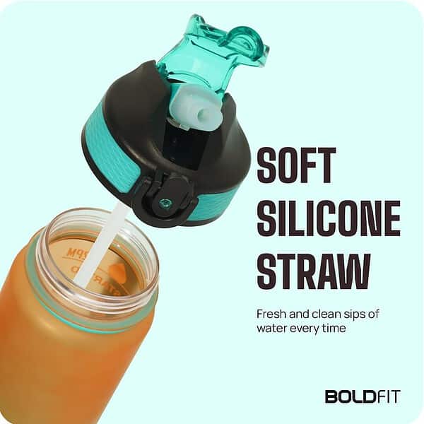 Boldfit Water Bottles 1 Litre Sipper Ombre Green Orange c - LXINDIA.COM