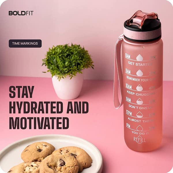 Boldfit Water Bottles 1 Litre Sipper Pink b - LXINDIA.COM