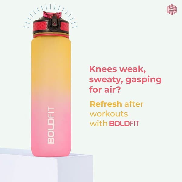 Boldfit Water Bottles 1 Litre Sipper Yellow Pink A - LXINDIA.COM