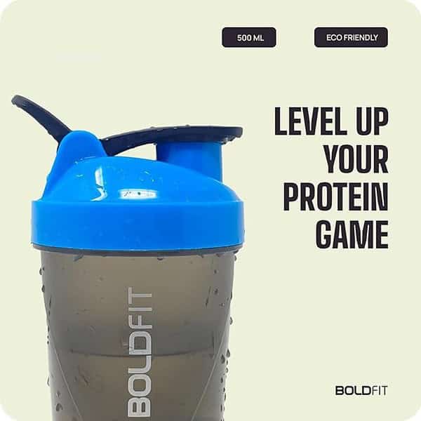 Boldfit shakers for protein shake Blue 500ml r - LXINDIA.COM