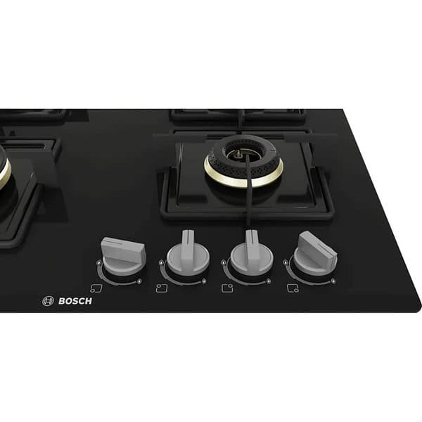 Bosch Built in Gas Hob Black Tempered glass Glass 4 Burner PNH6B6F10I1 - LXINDIA.COM