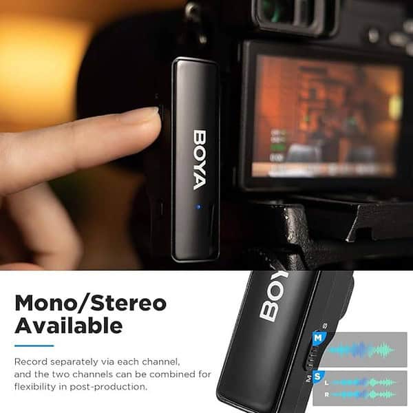 Boya BOYALINK Wireless Microphone for iPhone Android Camera 3 - LXINDIA.COM