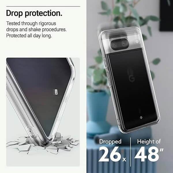 CASEOLOGY by Spigen Capella Back Cover Case for Google Pixel 8 Crystal Clear 2 - LXINDIA.COM