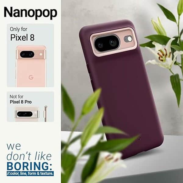 CASEOLOGY by Spigen Nano Pop Back Cover Case for Google Pixel 8 Burgundy Bean 3 - LXINDIA.COM