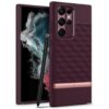 CASEOLOGY by Spigen Parallax Back Cover for Samsung Galaxy S22 Ultra Burgundy - LXINDIA.COM