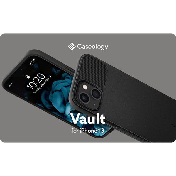 CASEOLOGY by Spigen Vault Back Cover Case for iPhone 13 Matte Black 1 - LXINDIA.COM