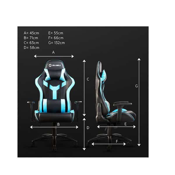 CELLBELL Multi Functional Ergonomic Gaming Chair Blue and Black 1 - LXINDIA.COM