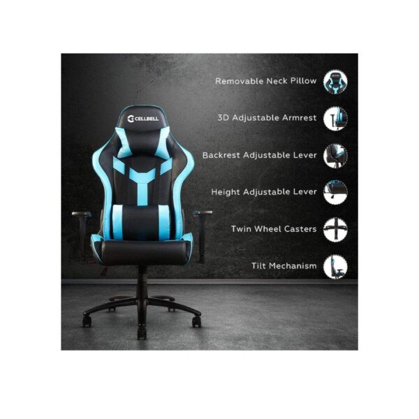 CELLBELL Multi Functional Ergonomic Gaming Chair Blue and Black 2 1 - LXINDIA.COM