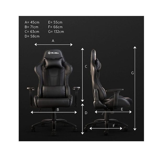 CELLBELL Multi Functional Ergonomic Gaming Chair Grey Black 3 - LXINDIA.COM