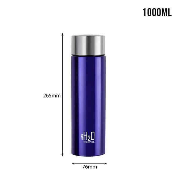 CELLO H2O Stainless Steel Water Bottle Blue C - LXINDIA.COM