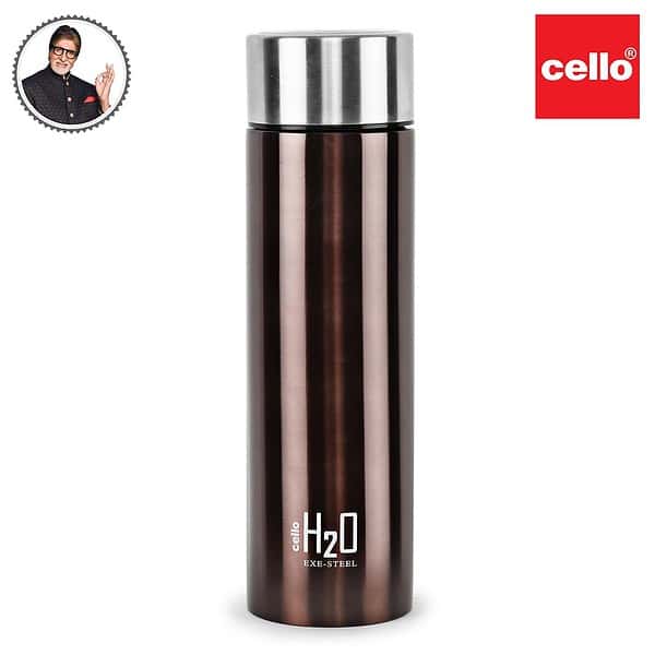 CELLO H2O Stainless Steel Water Bottle Brown - LXINDIA.COM