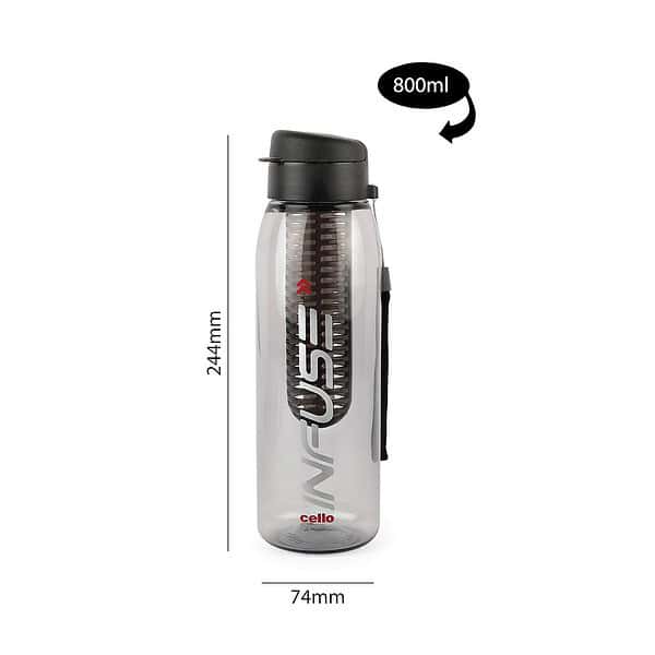 CELLO Infuse Plastic Water Bottle Black - LXINDIA.COM