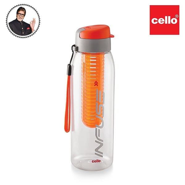 CELLO Infuse Plastic Water Bottle Orange a - LXINDIA.COM