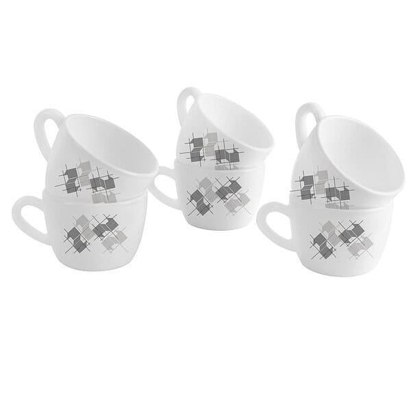 CELLO Opalware Dazzle Queen Linear Glaze Set of 6 Tea Set - LXINDIA.COM