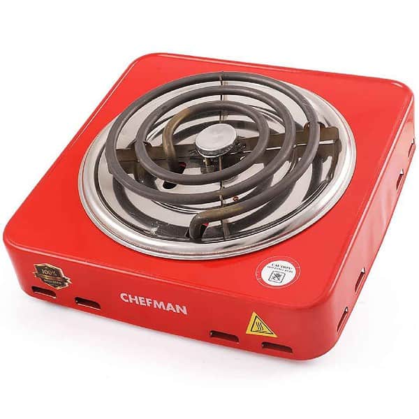 CHEFMAN Hot Plate Cooktop Grill 500W Red - LXINDIA.COM