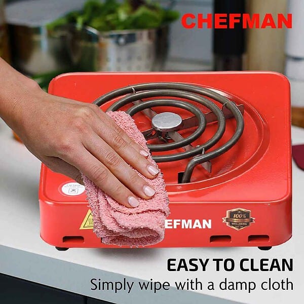 CHEFMAN Hot Plate Cooktop Grill 500W Red1 - LXINDIA.COM