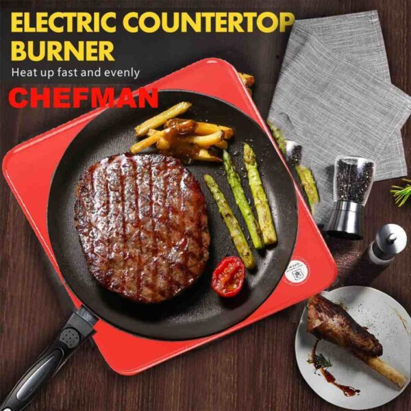 CHEFMAN Hot Plate Cooktop Grill 500W Red2 - LXINDIA.COM