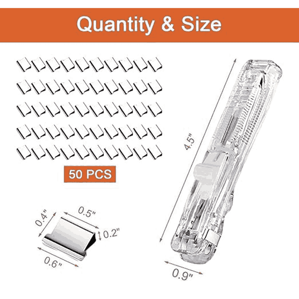 CUBIZ Push Stapler 1 Pack with 50 Pcs Reusable Clips2 - LXINDIA.COM