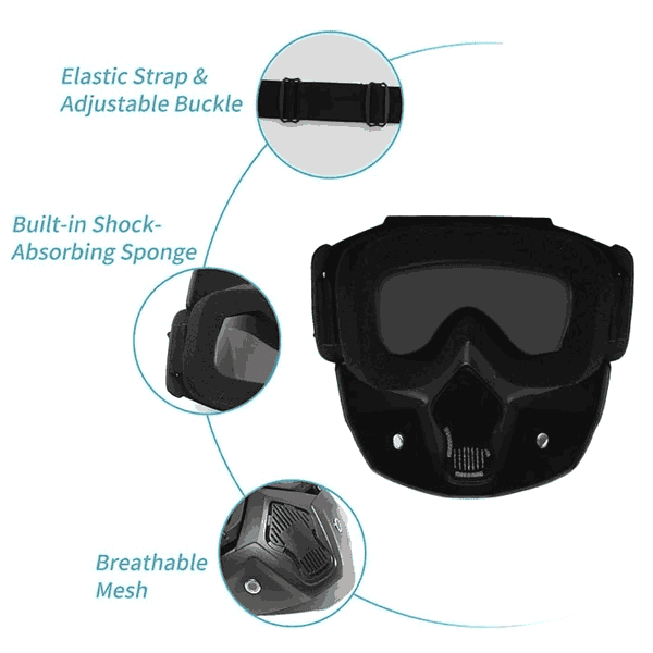 Calyrex Motorcycle Helmet Riding Goggles Glasses With Removable Face Mask1 - LXINDIA.COM