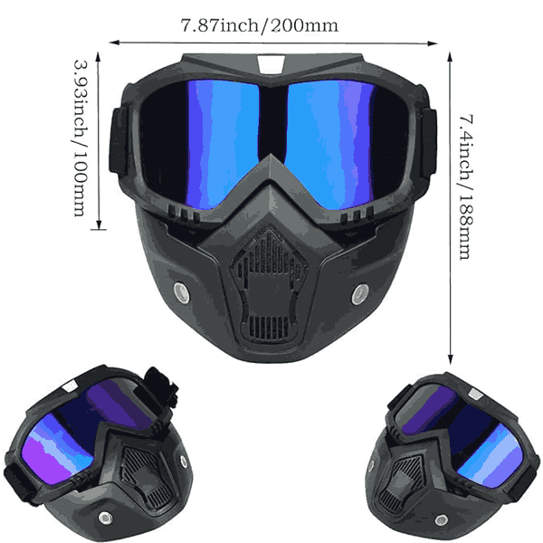 Calyrex Motorcycle Helmet Riding Goggles Glasses With Removable Face Mask2 - LXINDIA.COM