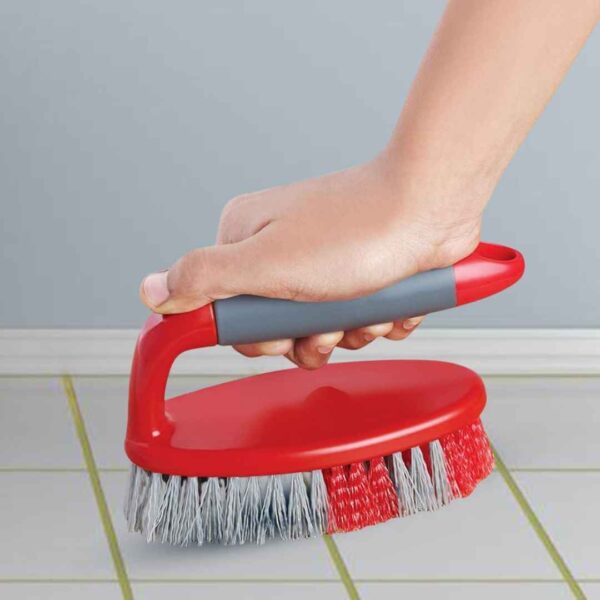 Cello Kleeno Tile Scrubber Plastic Brush Red and Grey - LXINDIA.COM